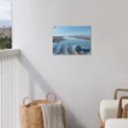 Strand - Schild - Water - Blauw tuinposter los doek klein -sfeer8