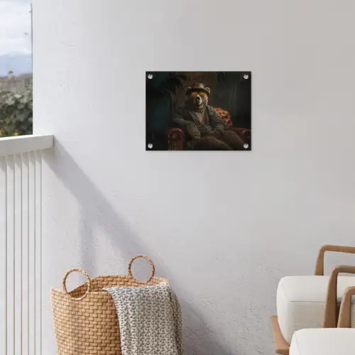 Beer - Bruin - Pak - Hoed tuinposter los doek klein -sfeer8