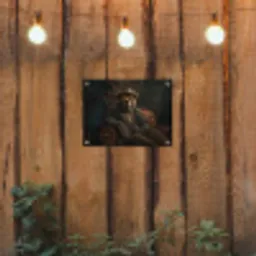 Beer - Bruin - Pak - Hoed tuinposter los doek klein -sfeer1