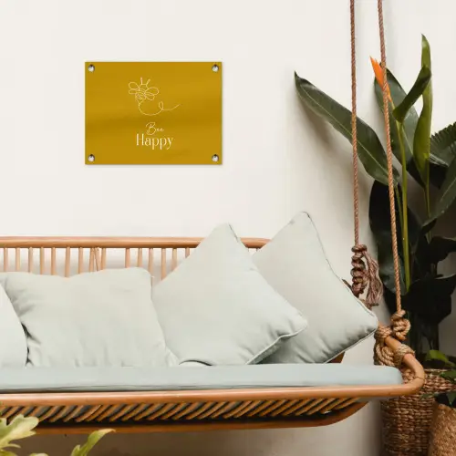 Bee Happy tuinposter los doek klein -sfeer7