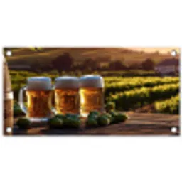 Bier - Hop - Landschap tuinposter los doek klein -3d