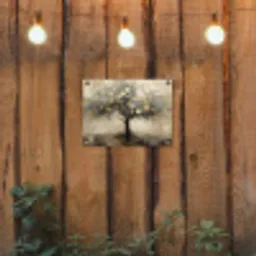 Beige - Abstract - Boom - Goud tuinposter los doek klein -sfeer1
