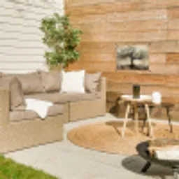 Beige - Abstract - Boom - Goud tuinposter los doek klein -sfeer4