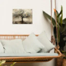 Beige - Abstract - Boom - Goud tuinposter los doek klein -sfeer7