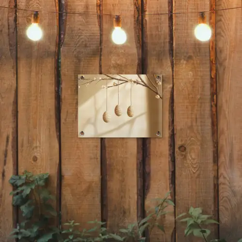 Beige - Paastak - Eieren tuinposter los doek klein -sfeer1