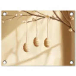 Beige - Paastak - Eieren tuinposter los doek klein -3d