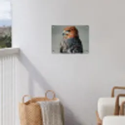 Vogel - Realistisch - Veren - Bruin tuinposter los doek klein -sfeer8