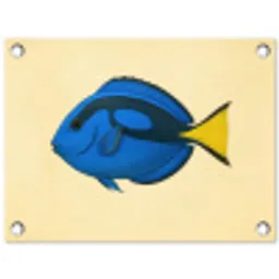 Blauw - Dory - Vis - Staartvin tuinposter los doek klein -3d