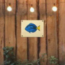 Blauw - Dory - Vis - Staartvin tuinposter los doek klein -sfeer1