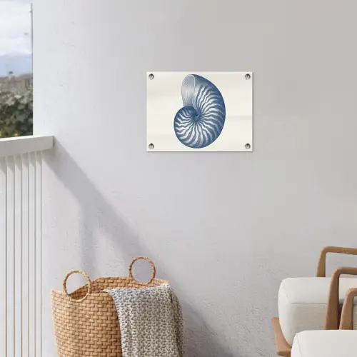 Blauw - Schelp - Spiraal tuinposter los doek klein -sfeer8