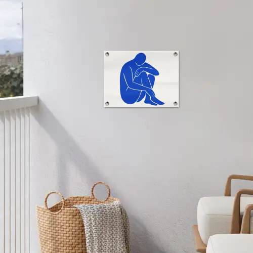 Lichaam - Abstract - Blauw tuinposter los doek klein -sfeer8