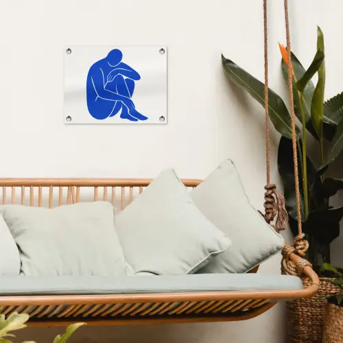Lichaam - Abstract - Blauw tuinposter los doek klein -sfeer7