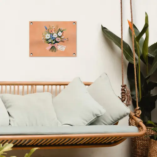 Boeket - Strikje - Quote tuinposter los doek klein -sfeer7