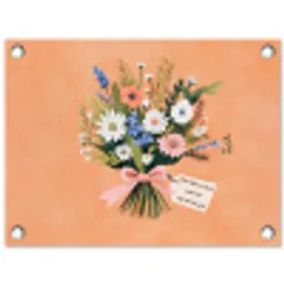 Boeket - Strikje - Quote tuinposter los doek klein -3d