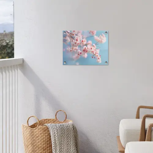 Takken - Bloesems - Roze tuinposter los doek klein -sfeer8