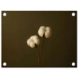 Takken - Katoen - Wit - Bollen tuinposter los doek klein -3d