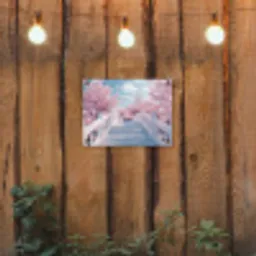 Brug - Kersenbomen - Wit tuinposter los doek klein -sfeer1