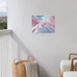 Brug - Kersenbomen - Wit tuinposter los doek klein -sfeer8