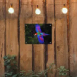 Felgekleurd - Papegaai - Bos - Vleugels tuinposter los doek klein -sfeer1