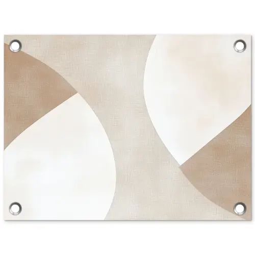 Bruin - Japandi - Abstract tuinposter los doek klein -3d
