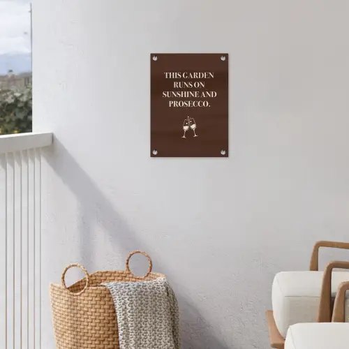 Bruin - Zomer - Quote - Drinken tuinposter los doek klein -sfeer8
