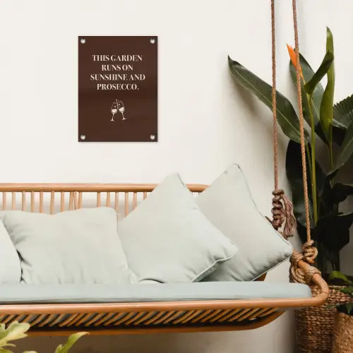 Bruin - Zomer - Quote - Drinken tuinposter los doek klein -sfeer7