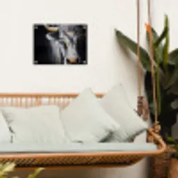 Stier - Hoorns - Snuit - Goud tuinposter los doek klein -sfeer7