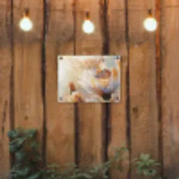 Vlinder - Bloem - Oranje tuinposter los doek klein -sfeer1