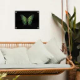 Vlinder - Groen - Diepte tuinposter los doek klein -sfeer7