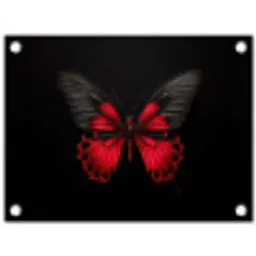 Vlinder - Rood - Contrast tuinposter los doek klein -3d