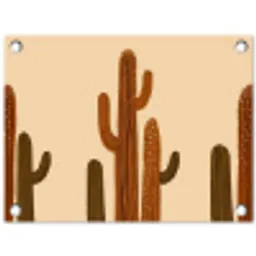 Cactus - Woestijn - Zand - Bruin tuinposter los doek klein -3d