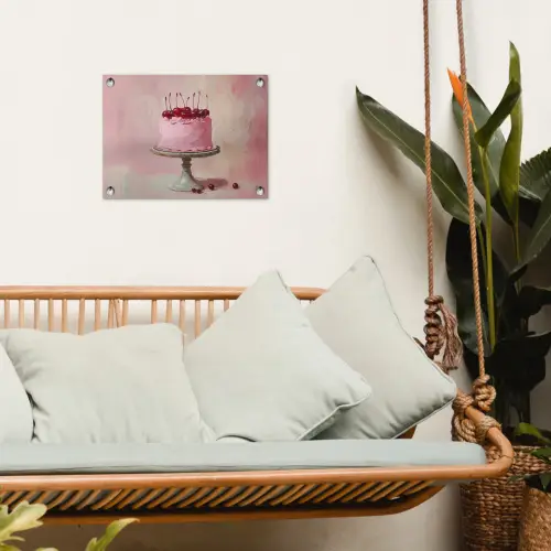 Taart - Pink - Cherry tuinposter los doek klein -sfeer7
