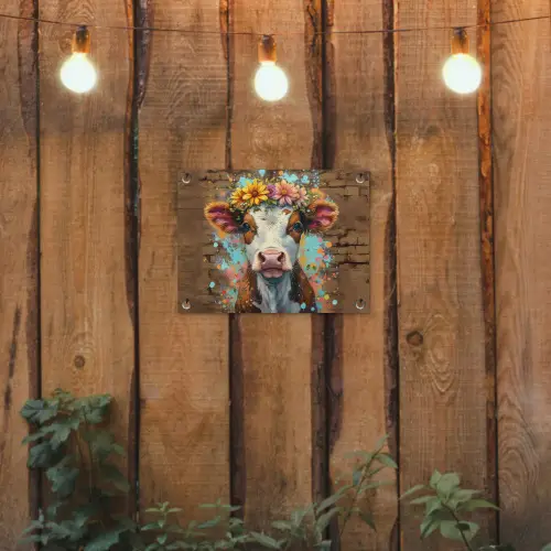 Kalf met Bloemenkroon tuinposter los doek klein -sfeer1