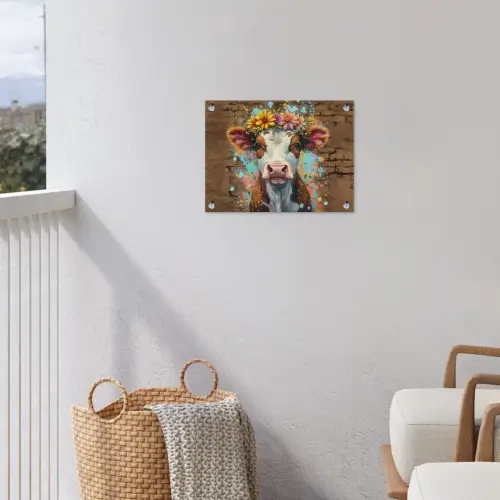 Kalf met Bloemenkroon tuinposter los doek klein -sfeer8