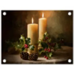 Kaarslicht - Kerst - Veelkleurig tuinposter los doek klein -3d