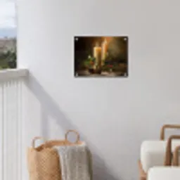Kaarslicht - Kerst - Veelkleurig tuinposter los doek klein -sfeer8