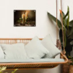 Kaarslicht - Kerst - Veelkleurig tuinposter los doek klein -sfeer7