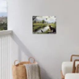 Kat - Beekje - Weide tuinposter los doek klein -sfeer8