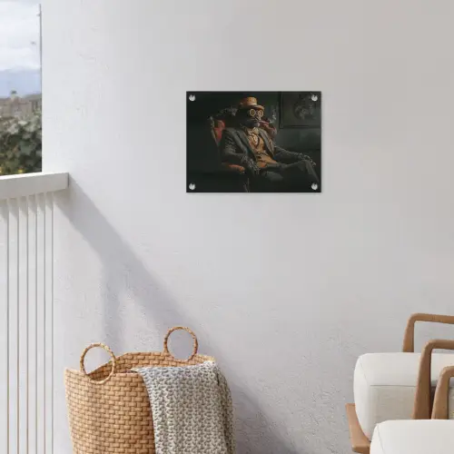 Kat - Pak - Oranje - Sigaar tuinposter los doek klein -sfeer8