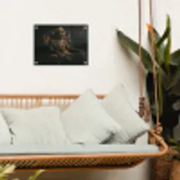 Kat - Pak - Oranje - Sigaar tuinposter los doek klein -sfeer7