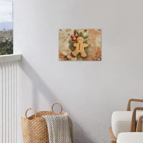 Kerstmis - Koekje - Poppetje - Speculaas tuinposter los doek klein -sfeer8