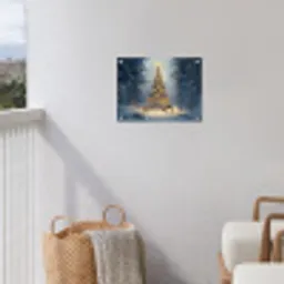 Kerstlicht - Woud - Hert - Donker tuinposter los doek klein -sfeer8