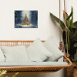 Kerstlicht - Woud - Hert - Donker tuinposter los doek klein -sfeer7