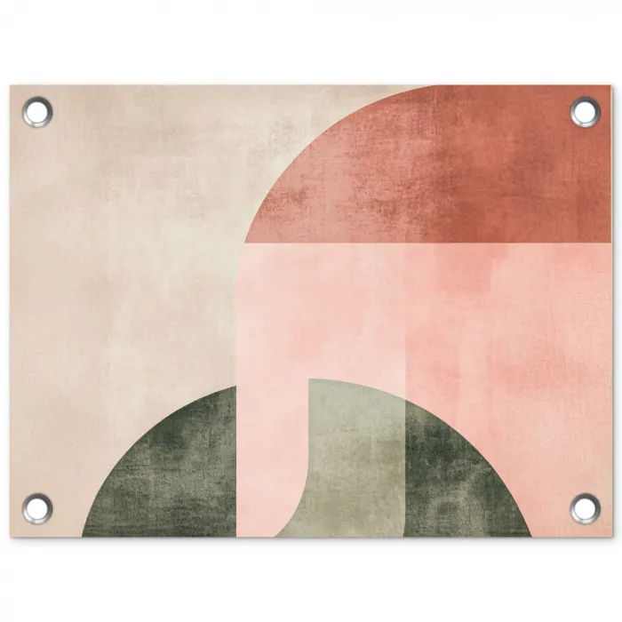 Cirkel - Abstract - Roze tuinposter los doek klein -3d