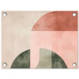 Cirkel - Abstract - Roze tuinposter los doek klein -3d