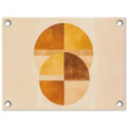 Cirkels - Geel - Minimalistisch tuinposter los doek klein -3d