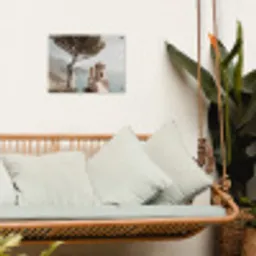 Kust - Klif - Boom - Gebouw tuinposter los doek klein -sfeer7