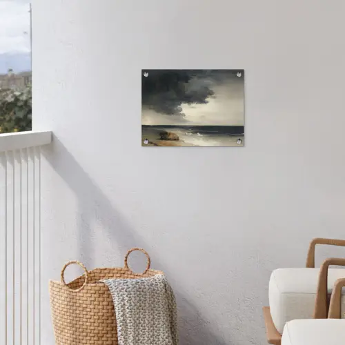 Kust - Golven - Rots - Storm tuinposter los doek klein -sfeer8