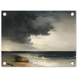 Kust - Golven - Rots - Storm tuinposter los doek klein -3d