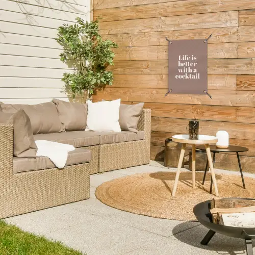Cocktail - Tekst - Patroon - Wit tuinposter los doek klein -sfeer4